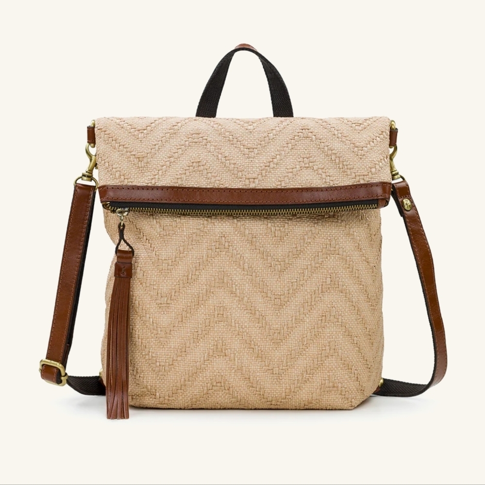 Patricia Nash Natural Zig Zag Woven Luzille Backpack